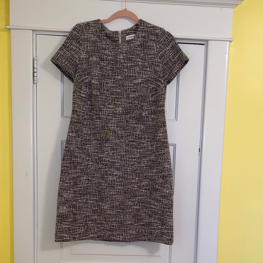 Calvin Klein Black and White Tweed Mini Dress